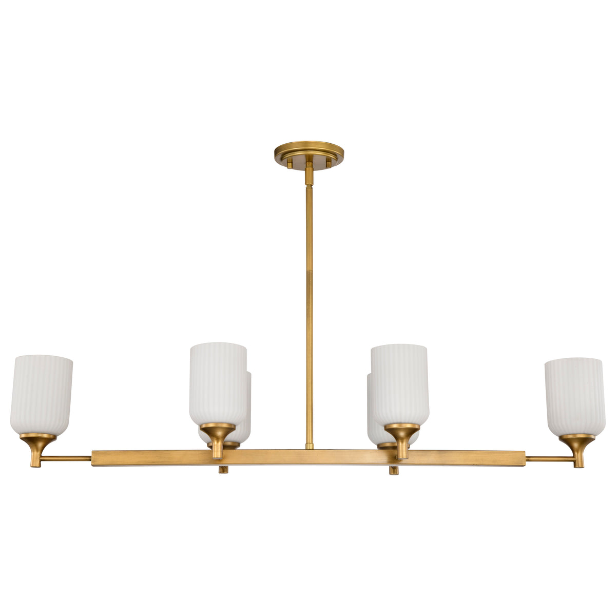 Nuvo 60-8669 Solara, 6 Light Island Pendant, Natural Brass Finish