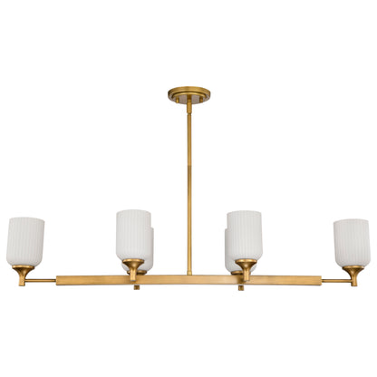 Nuvo 60-8669 Solara, 6 Light Island Pendant, Natural Brass Finish
