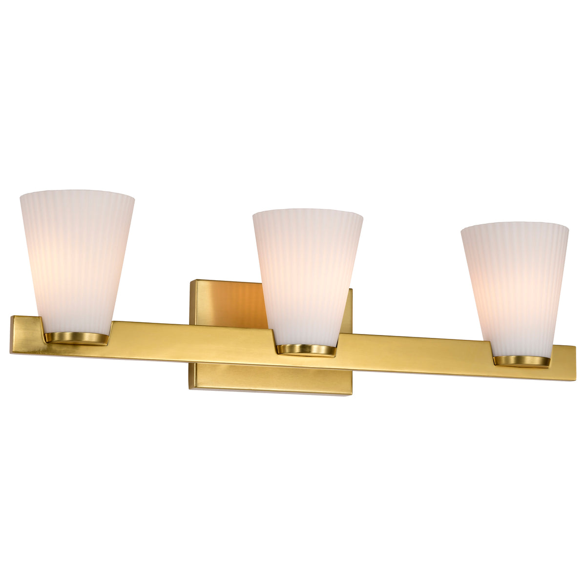 Nuvo 60-8723 Royale, 3 Light Vanity, Burnished Brass Finish