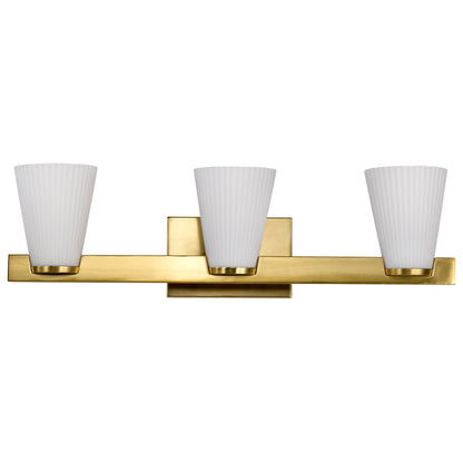 Nuvo 60-8723 Royale, 3 Light Vanity, Burnished Brass Finish