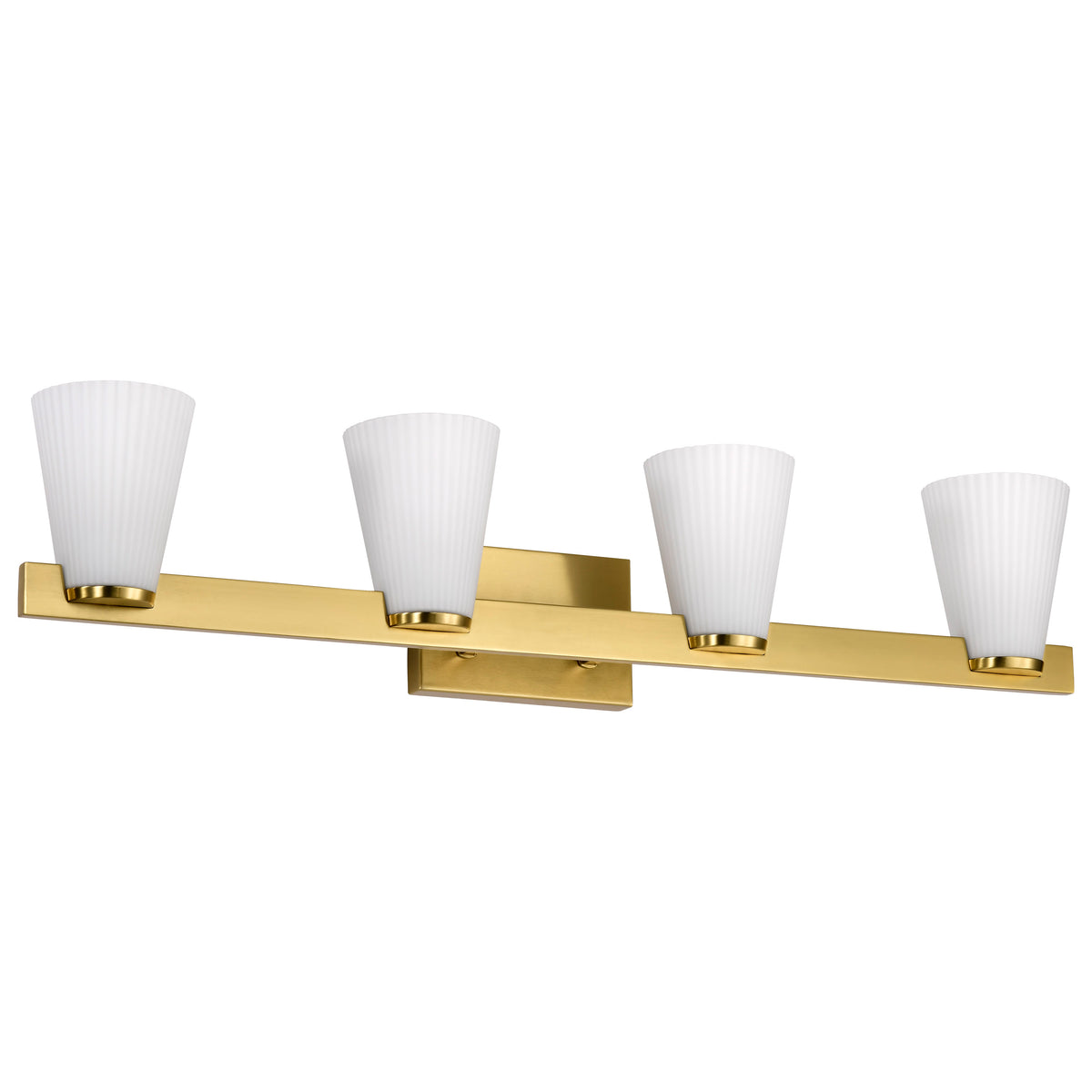 Nuvo 60-8724 Royale, 4 Light Vanity, Burnished Brass Finish