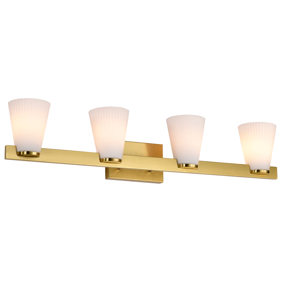 Nuvo 60-8724 Royale, 4 Light Vanity, Burnished Brass Finish