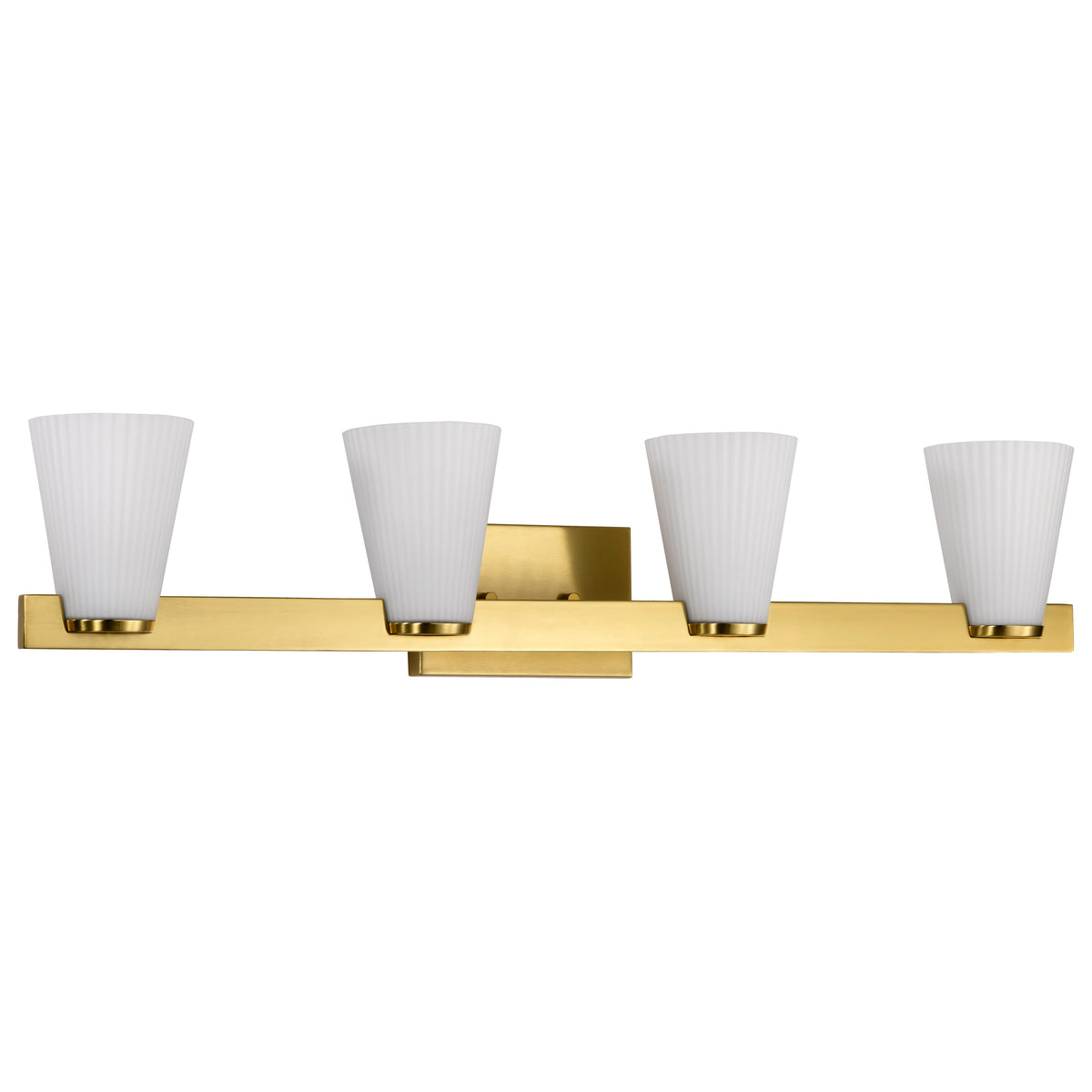 Nuvo 60-8724 Royale, 4 Light Vanity, Burnished Brass Finish