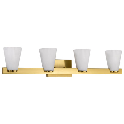 Nuvo 60-8724 Royale, 4 Light Vanity, Burnished Brass Finish