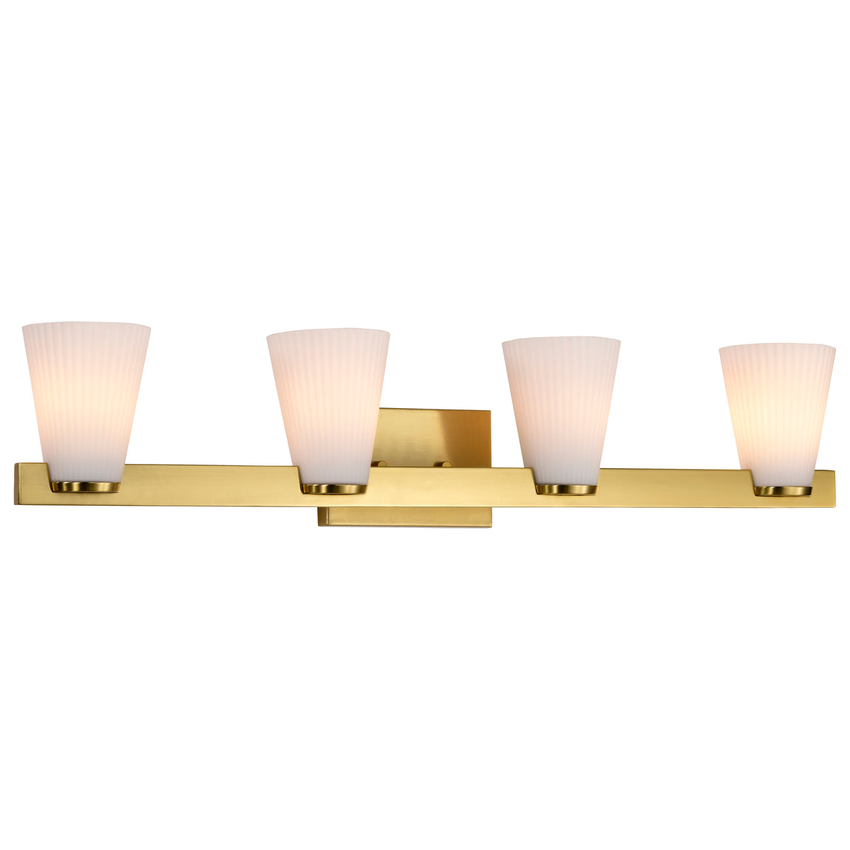 Nuvo 60-8724 Royale, 4 Light Vanity, Burnished Brass Finish