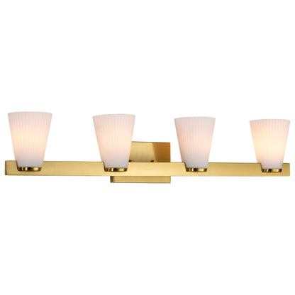 Nuvo 60-8724 Royale, 4 Light Vanity, Burnished Brass Finish