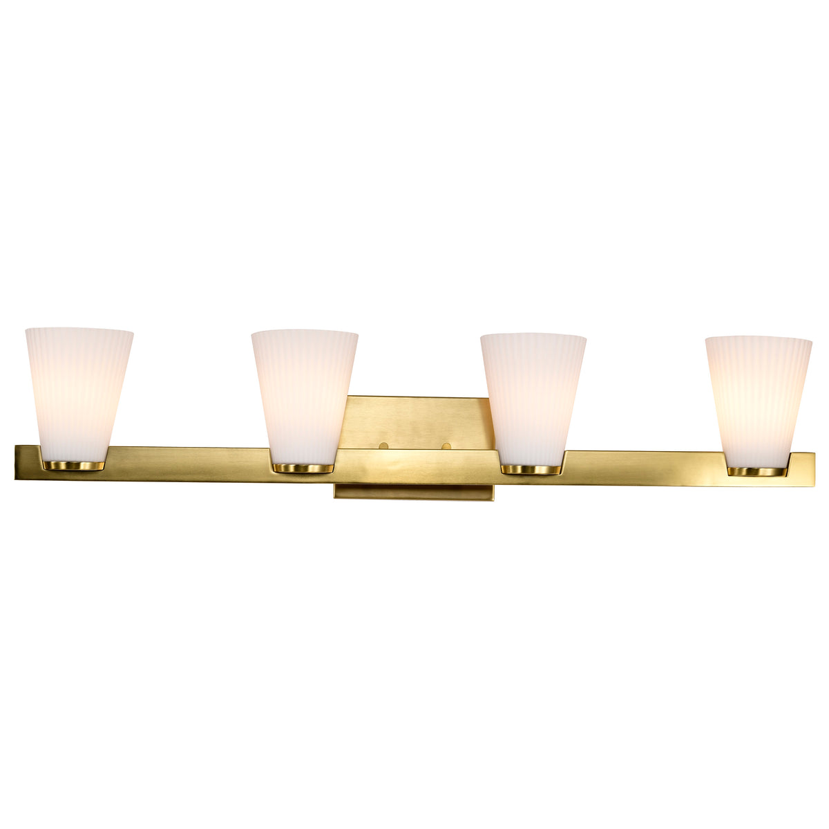 Nuvo 60-8724 Royale, 4 Light Vanity, Burnished Brass Finish