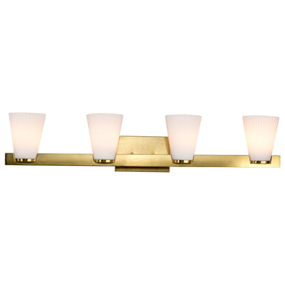 Nuvo 60-8724 Royale, 4 Light Vanity, Burnished Brass Finish