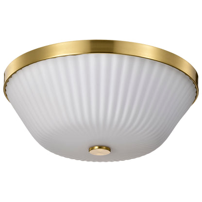 Nuvo 60-8725 Royale, 3 Light Flush Mount, Burnished Brass Finish