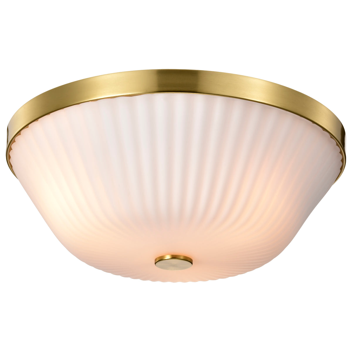 Nuvo 60-8725 Royale, 3 Light Flush Mount, Burnished Brass Finish