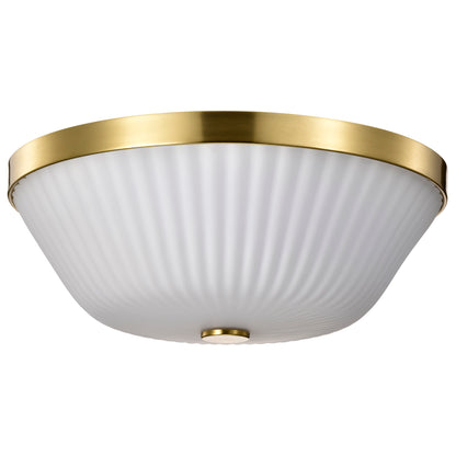 Nuvo 60-8725 Royale, 3 Light Flush Mount, Burnished Brass Finish