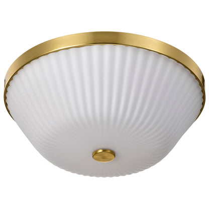Nuvo 60-8725 Royale, 3 Light Flush Mount, Burnished Brass Finish