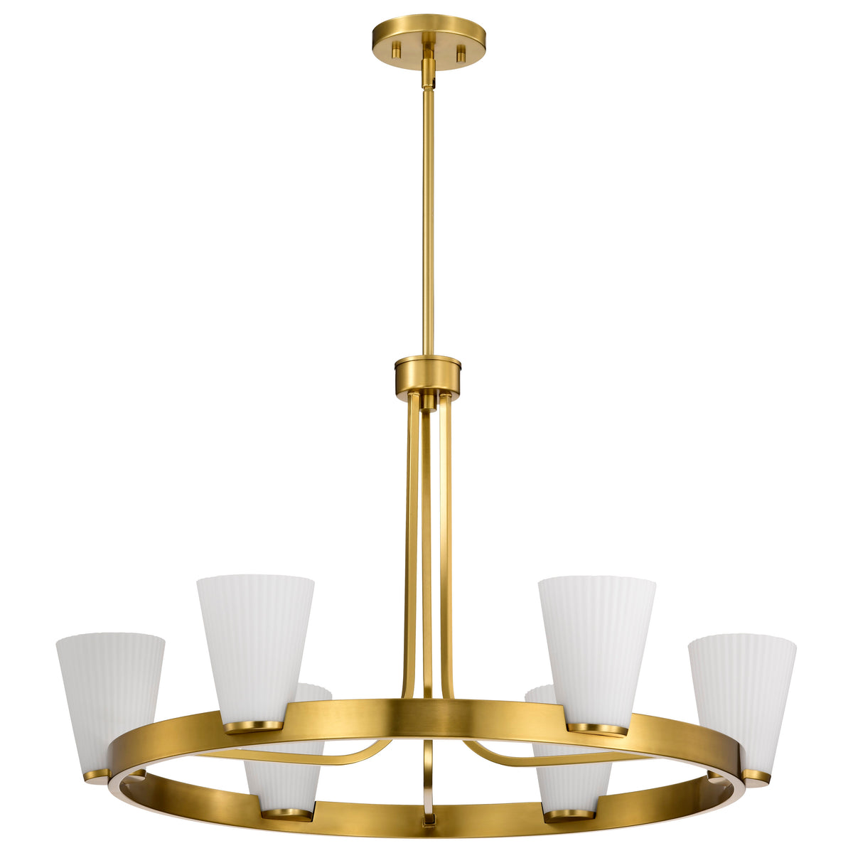 Nuvo 60-8726 Royale, 6 Light Chandelier, Burnished Brass Finish
