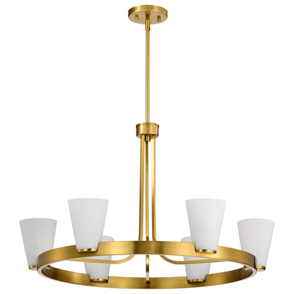 Nuvo 60-8726 Royale, 6 Light Chandelier, Burnished Brass Finish