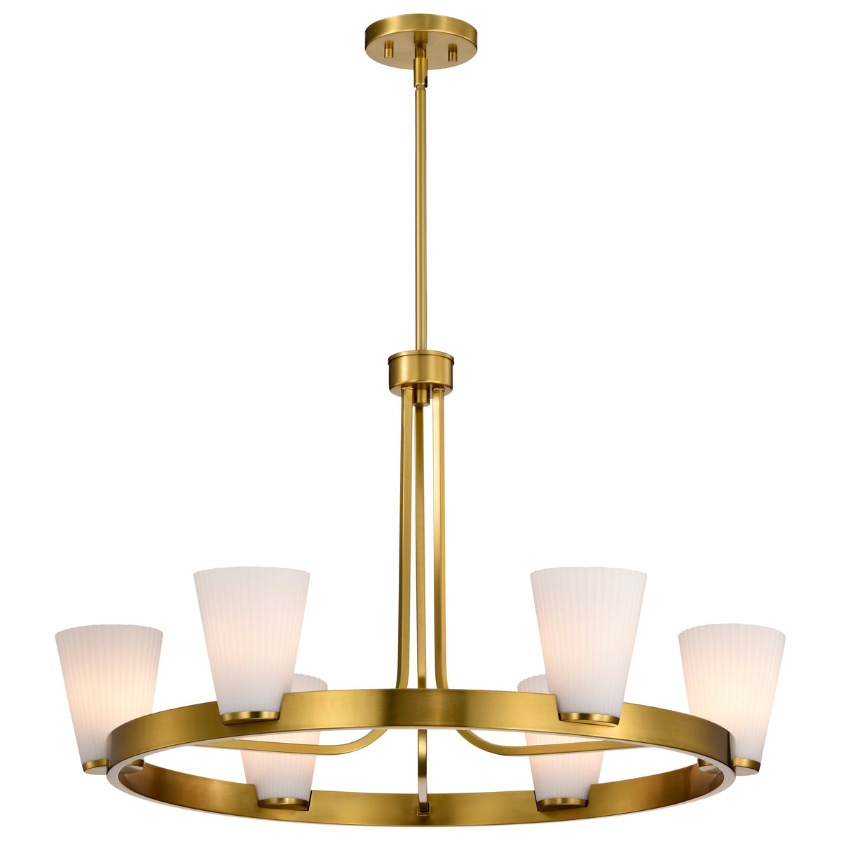 Nuvo 60-8726 Royale, 6 Light Chandelier, Burnished Brass Finish