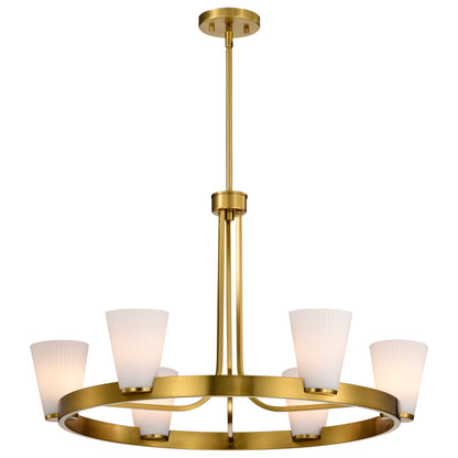 Nuvo 60-8726 Royale, 6 Light Chandelier, Burnished Brass Finish