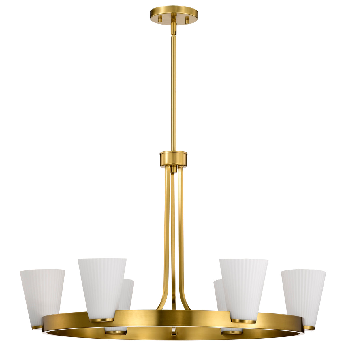 Nuvo 60-8726 Royale, 6 Light Chandelier, Burnished Brass Finish