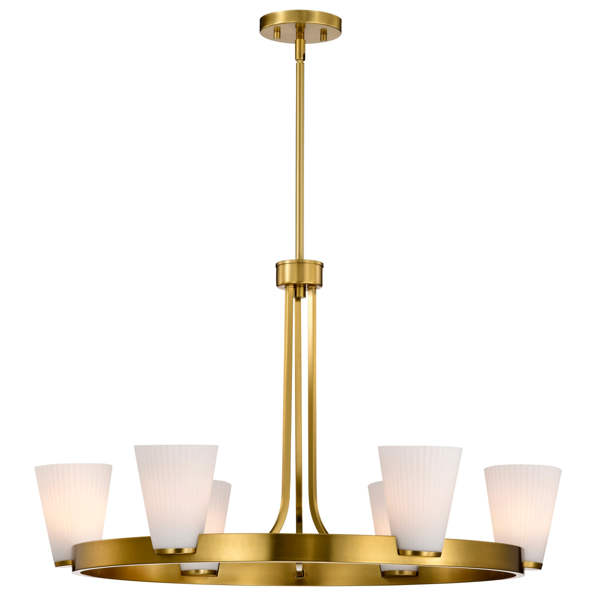 Nuvo 60-8726 Royale, 6 Light Chandelier, Burnished Brass Finish