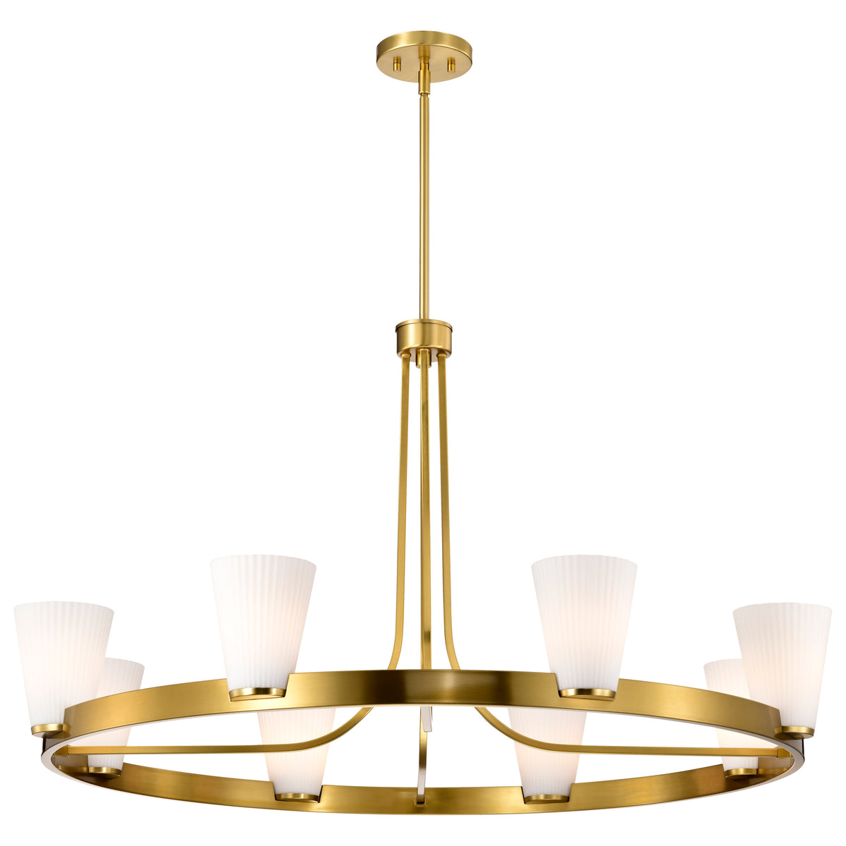 Nuvo 60-8729 Royale, 8 Light Chandelier, Burnished Brass Finish