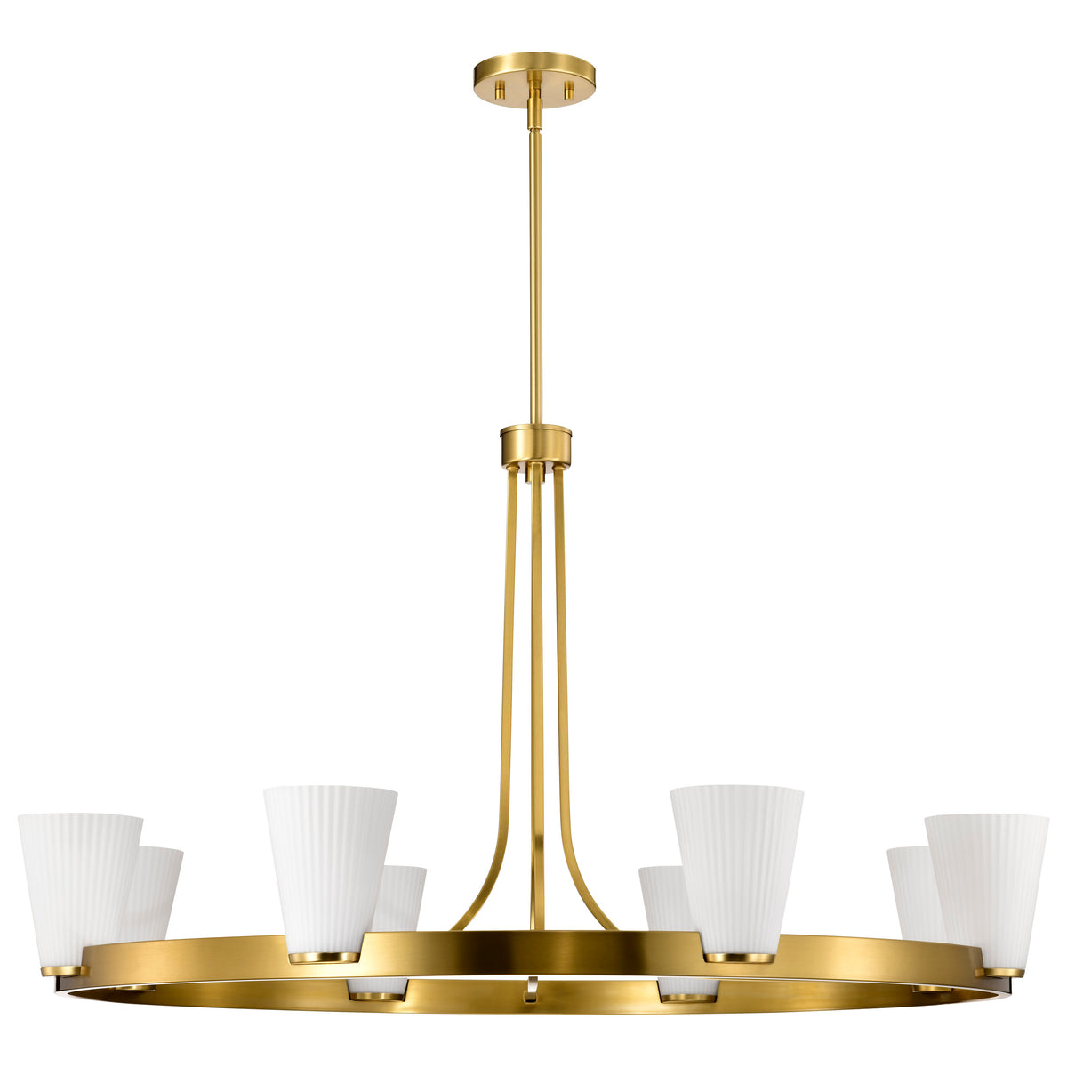 Nuvo 60-8729 Royale, 8 Light Chandelier, Burnished Brass Finish