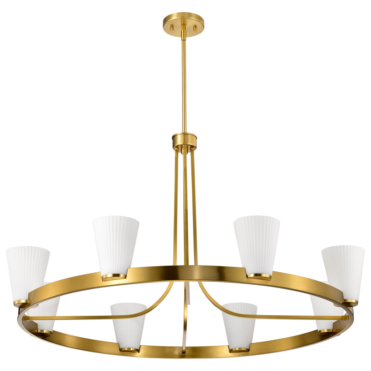 Nuvo 60-8729 Royale, 8 Light Chandelier, Burnished Brass Finish