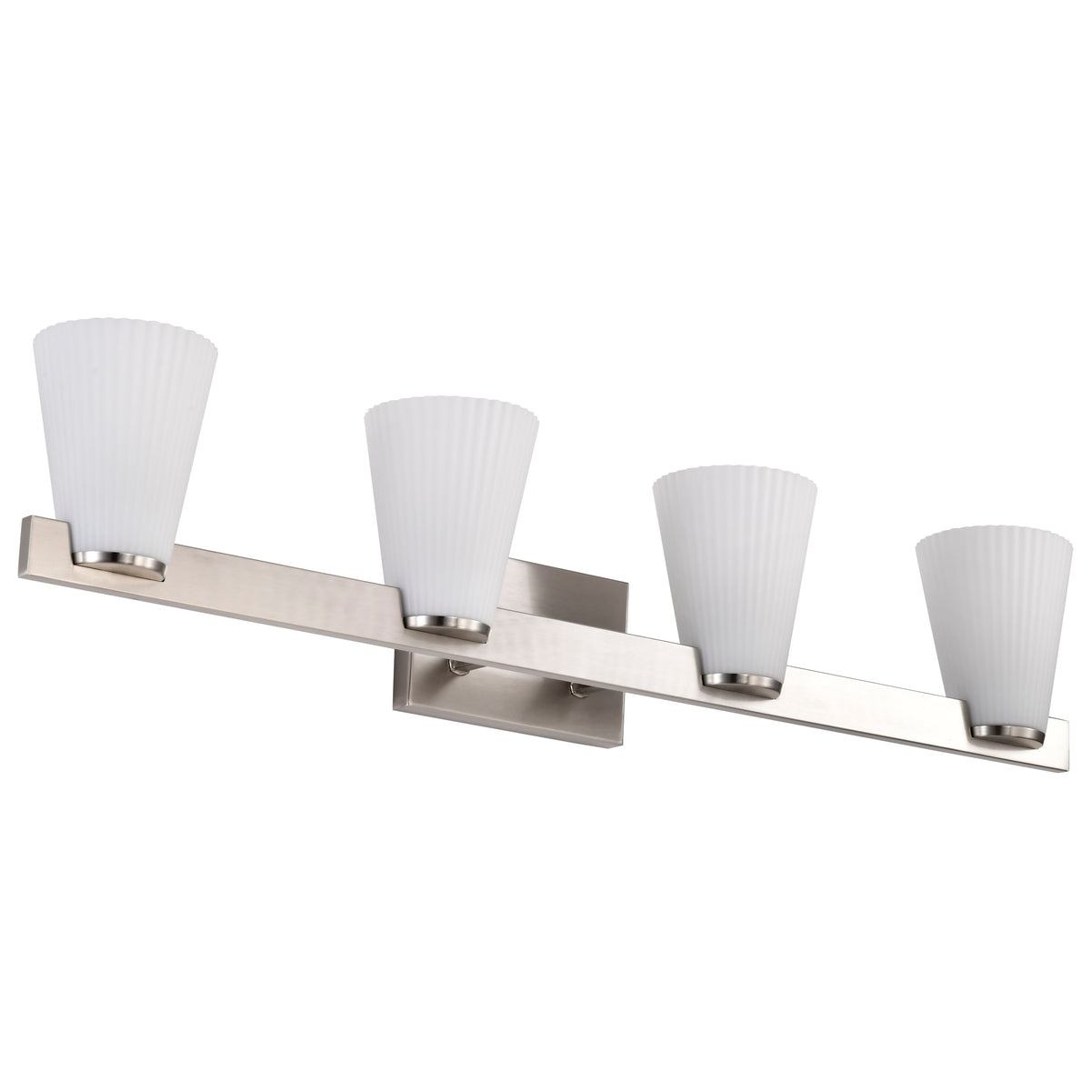 Nuvo 60-8734 Royale, 4 Light Vanity, Brushed Nickel Finish