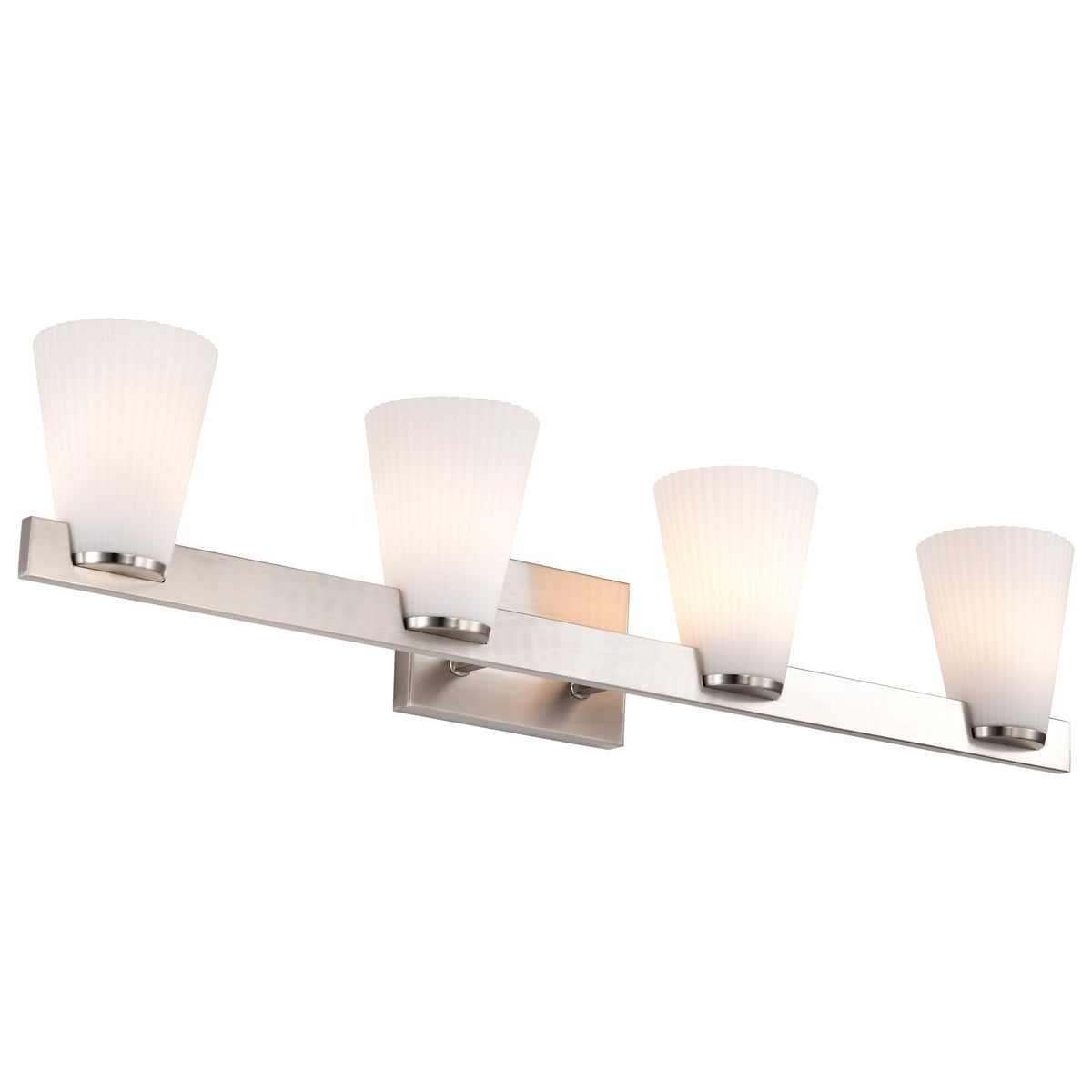 Nuvo 60-8734 Royale, 4 Light Vanity, Brushed Nickel Finish