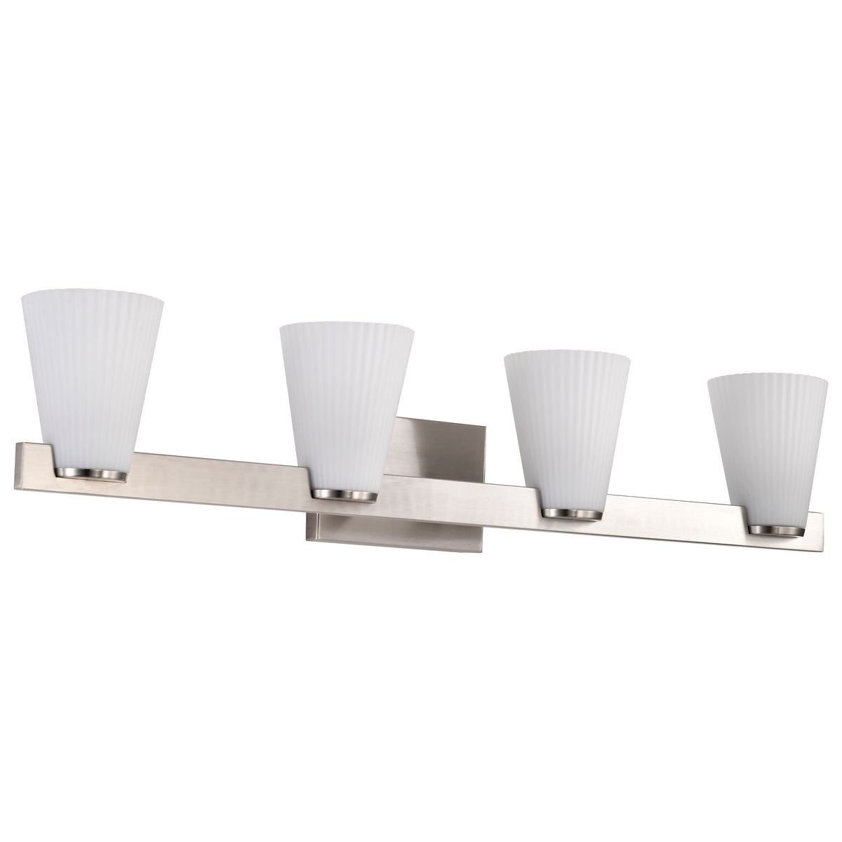 Nuvo 60-8734 Royale, 4 Light Vanity, Brushed Nickel Finish
