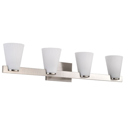 Nuvo 60-8734 Royale, 4 Light Vanity, Brushed Nickel Finish