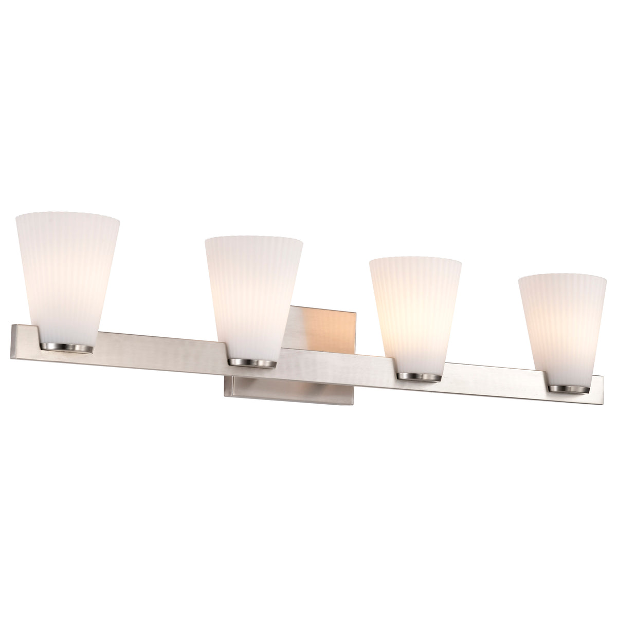 Nuvo 60-8734 Royale, 4 Light Vanity, Brushed Nickel Finish