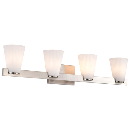 Nuvo 60-8734 Royale, 4 Light Vanity, Brushed Nickel Finish
