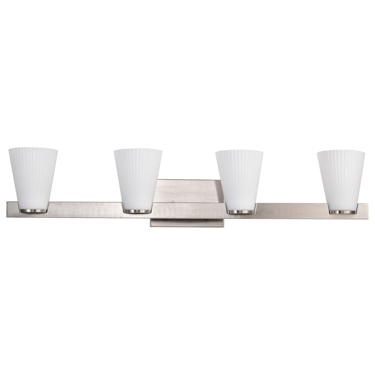 Nuvo 60-8734 Royale, 4 Light Vanity, Brushed Nickel Finish