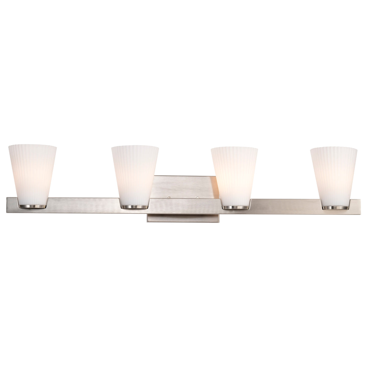 Nuvo 60-8734 Royale, 4 Light Vanity, Brushed Nickel Finish