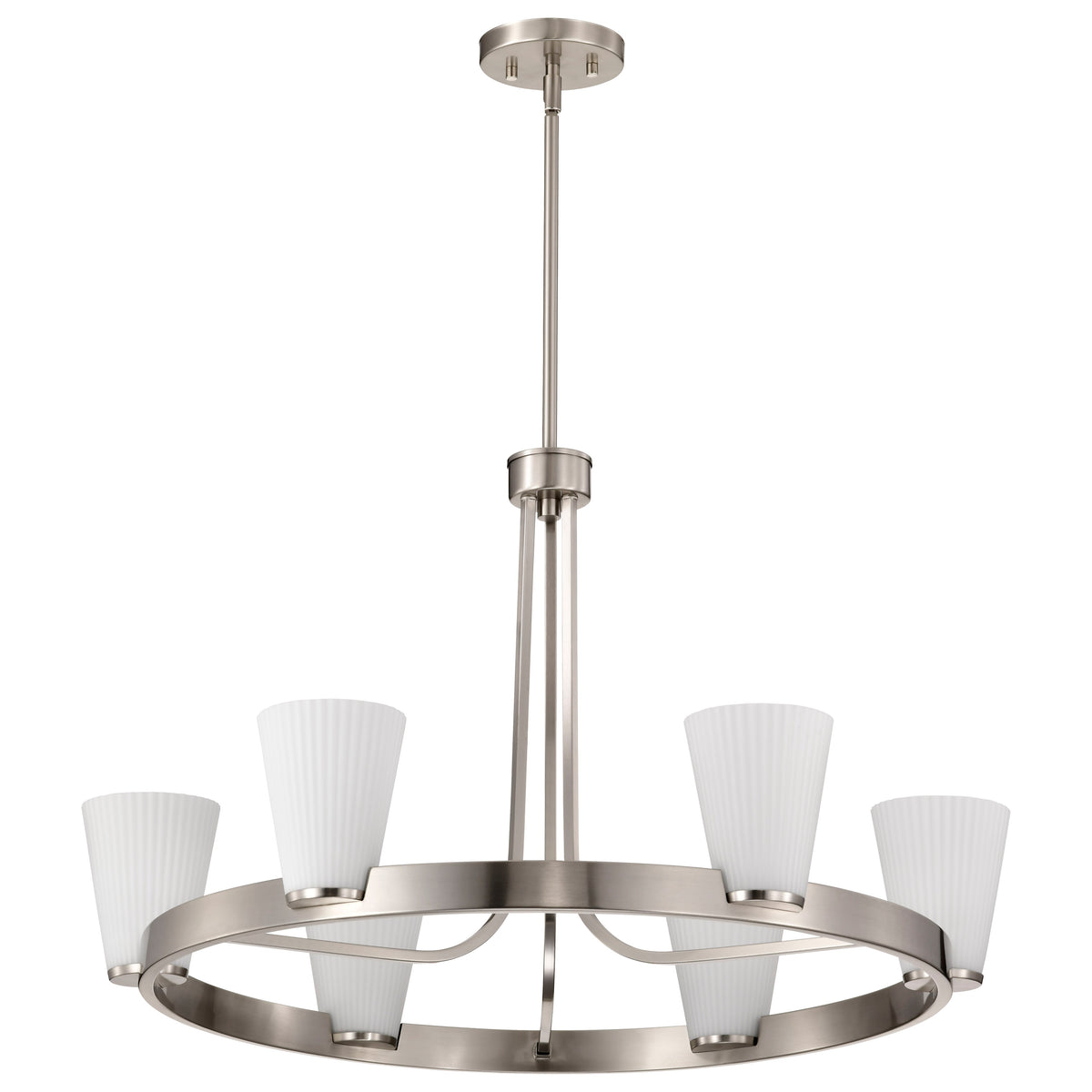 Nuvo 60-8736 Royale, 6 Light Chandelier, Brushed Nickel Finish
