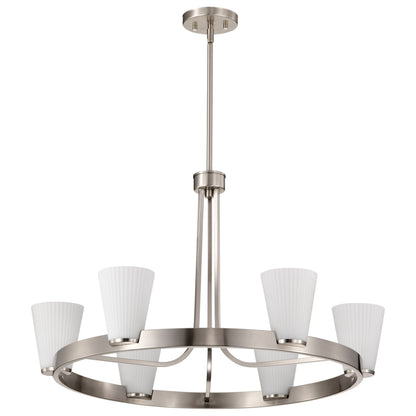 Nuvo 60-8736 Royale, 6 Light Chandelier, Brushed Nickel Finish