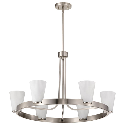 Nuvo 60-8736 Royale, 6 Light Chandelier, Brushed Nickel Finish