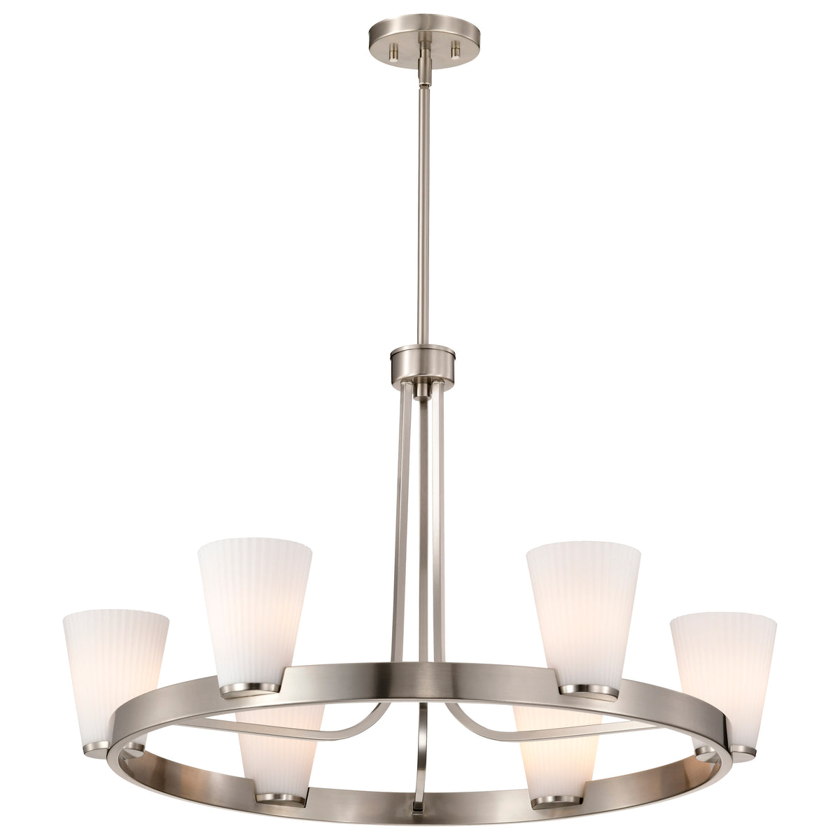 Nuvo 60-8736 Royale, 6 Light Chandelier, Brushed Nickel Finish