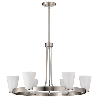 Nuvo 60-8736 Royale, 6 Light Chandelier, Brushed Nickel Finish