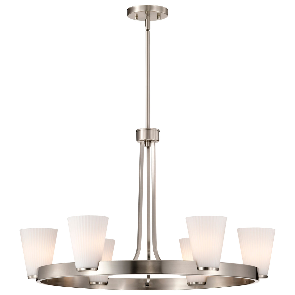 Nuvo 60-8736 Royale, 6 Light Chandelier, Brushed Nickel Finish