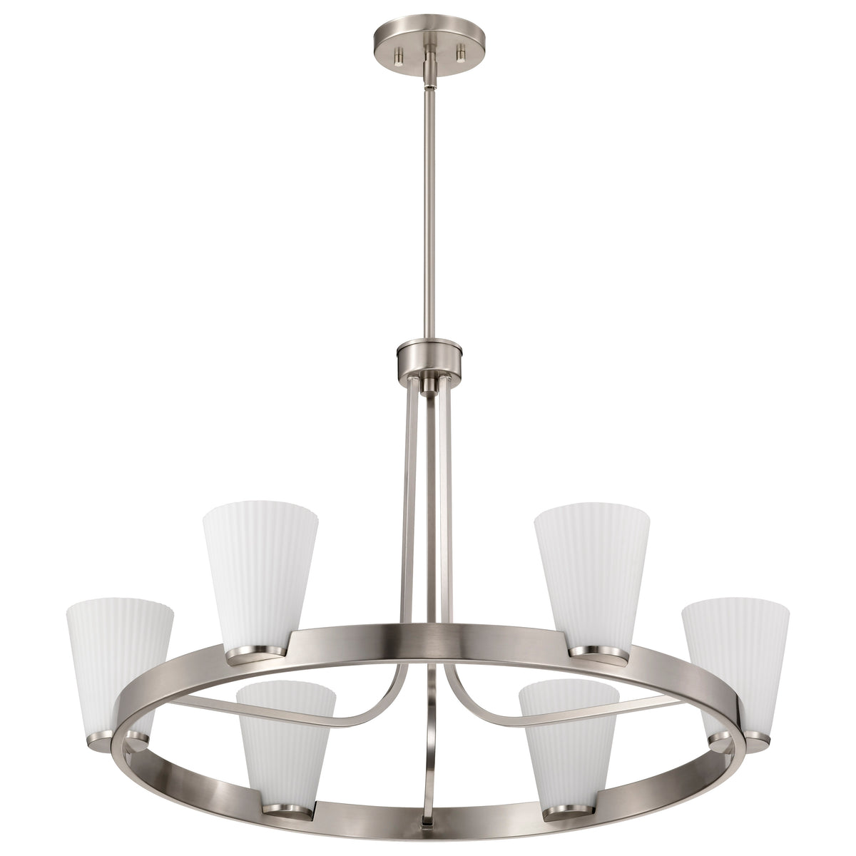 Nuvo 60-8736 Royale, 6 Light Chandelier, Brushed Nickel Finish