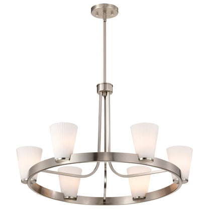 Nuvo 60-8736 Royale, 6 Light Chandelier, Brushed Nickel Finish