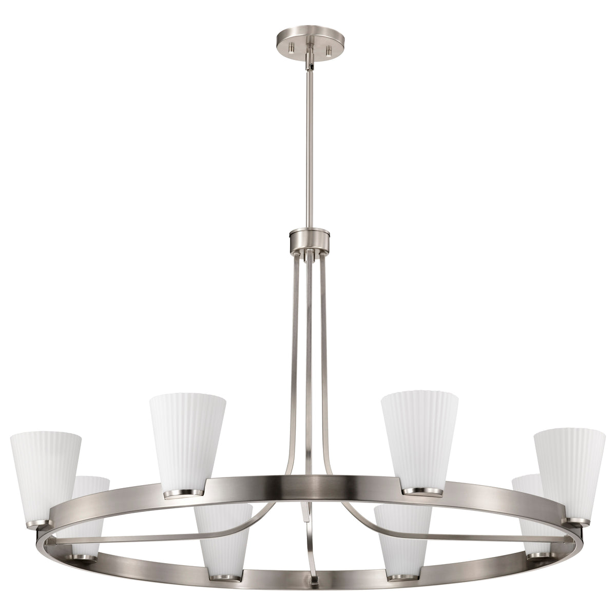 Nuvo 60-8739 Royale, 8 Light Chandelier, Brushed Nickel Finish