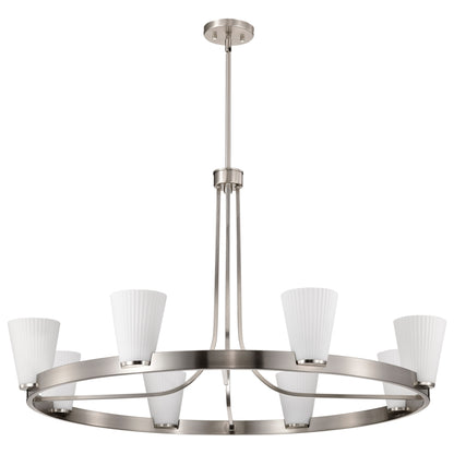 Nuvo 60-8739 Royale, 8 Light Chandelier, Brushed Nickel Finish
