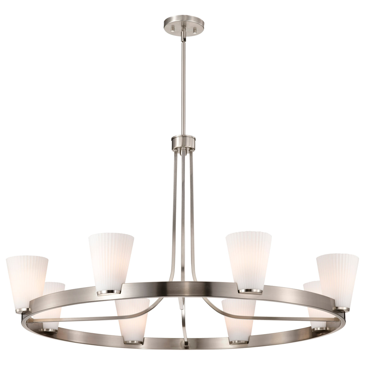 Nuvo 60-8739 Royale, 8 Light Chandelier, Brushed Nickel Finish