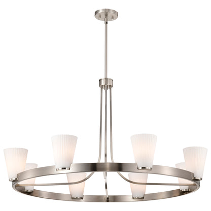 Nuvo 60-8739 Royale, 8 Light Chandelier, Brushed Nickel Finish