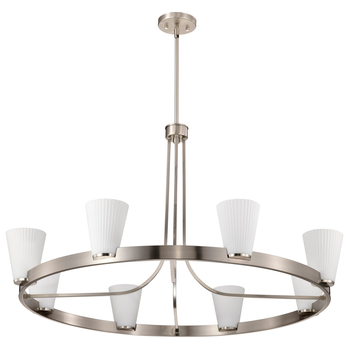 Nuvo 60-8739 Royale, 8 Light Chandelier, Brushed Nickel Finish