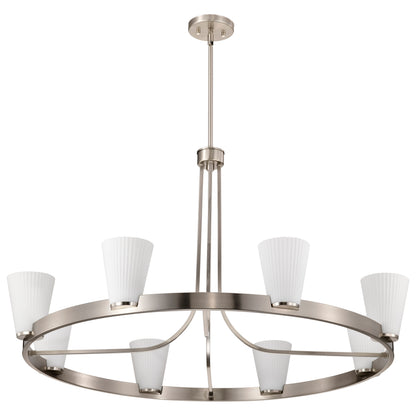 Nuvo 60-8739 Royale, 8 Light Chandelier, Brushed Nickel Finish