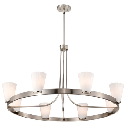 Nuvo 60-8739 Royale, 8 Light Chandelier, Brushed Nickel Finish