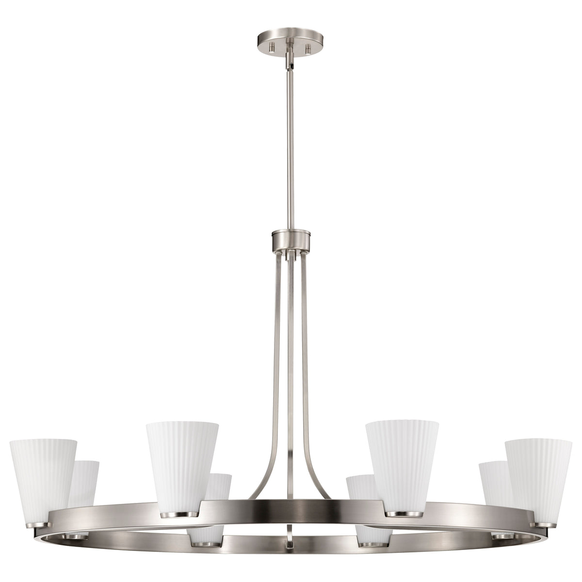 Nuvo 60-8739 Royale, 8 Light Chandelier, Brushed Nickel Finish