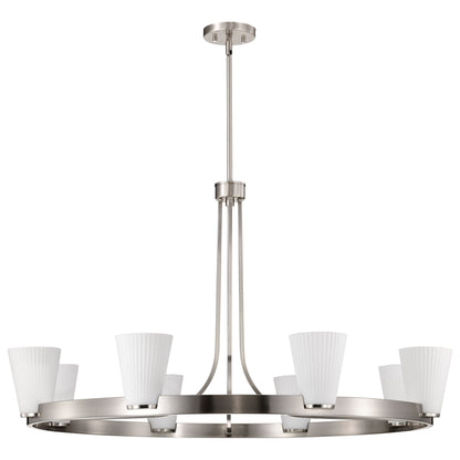 Nuvo 60-8739 Royale, 8 Light Chandelier, Brushed Nickel Finish
